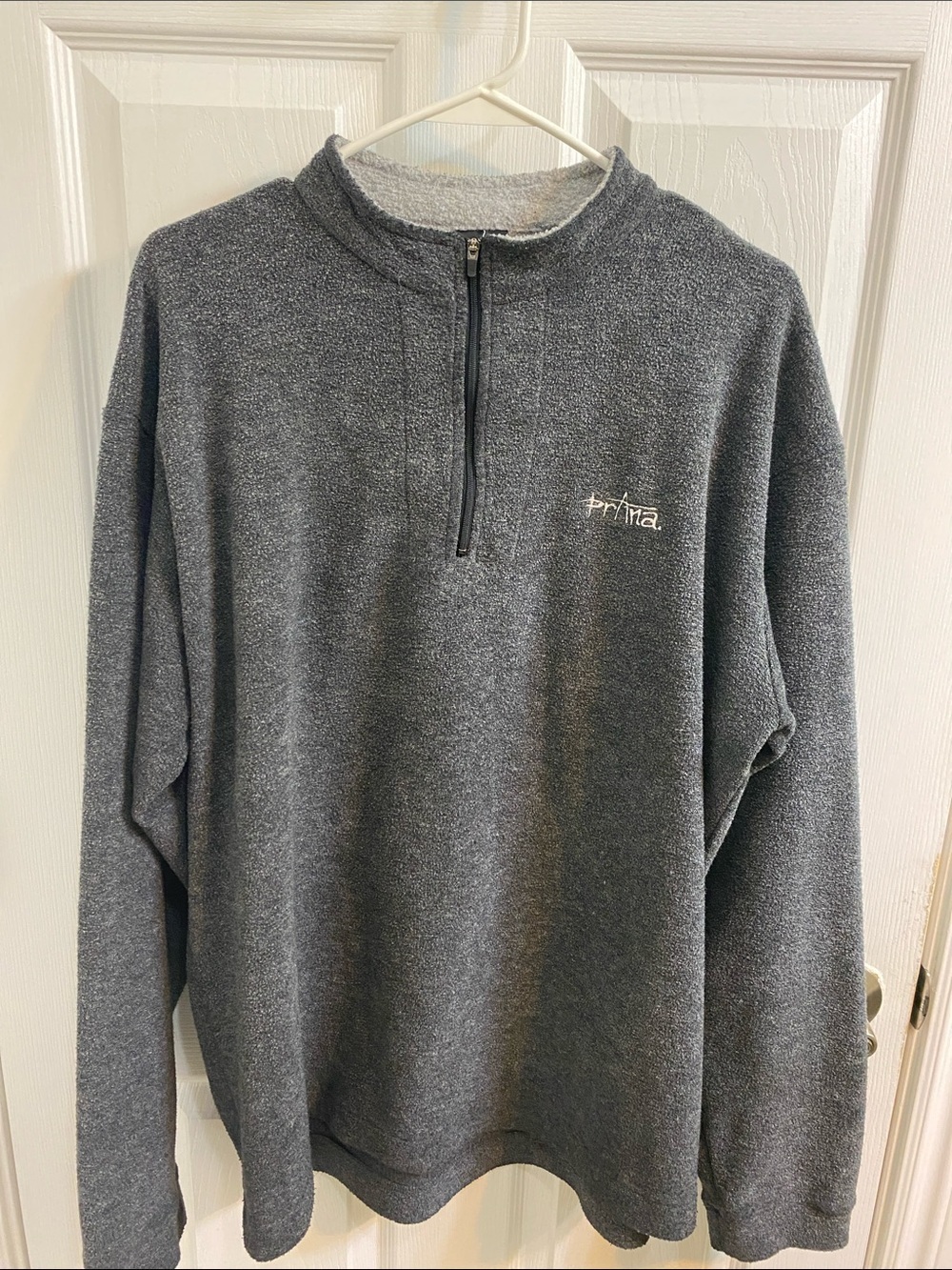 Prana Pullover Men's XL Gray Long Sleeve 1/4 Quarter Zip Stretch Gorpcore Cozy
